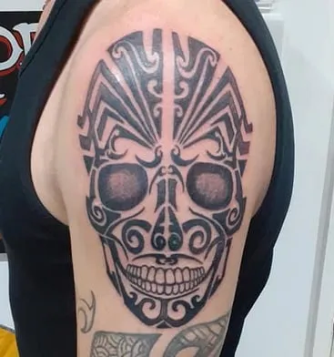 maori skull tattoo