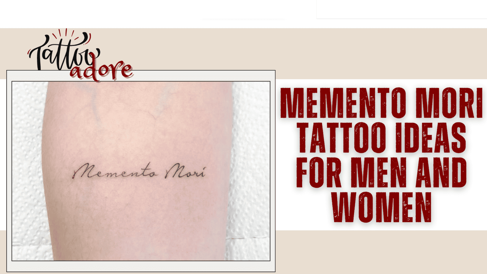 Memento Mori Tattoo Ideas for Men and Women | TattooAdore