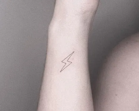 minimal lightning bolt tattoo