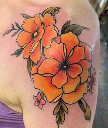 orange hibiscus tattoo idea orange hibiscus tattoo meaning