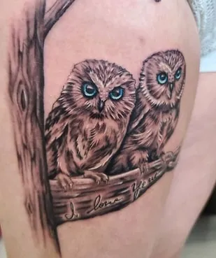 pair of owls tattoo idea pair of owls tattoo idea