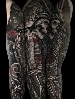 samurai skull tattoo