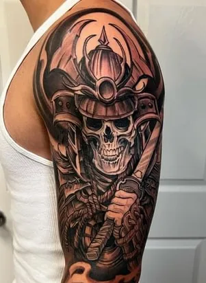 samurai skull tattoo