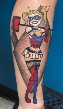 cartoon harley quinn tattoo