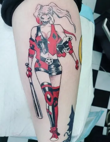 color harley quinn tattoo