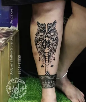 tribal art owl tattoo idea tribal art owl tattoo idea