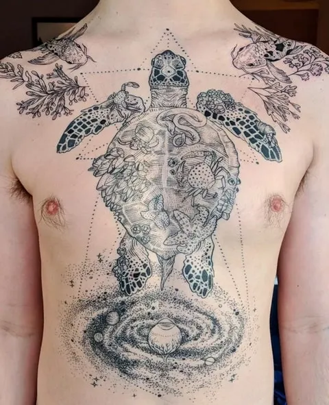 turtle creation tattoo idea