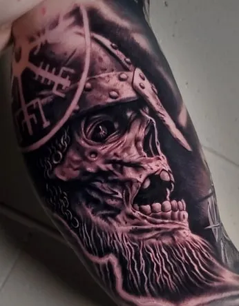 viking skull tattoo