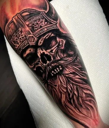 viking skull tattoo