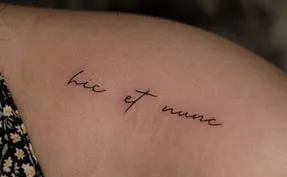 shoulder Hic Et Nunc Tattoo Design