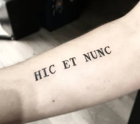 bicep Hic Et Nunc Tattoo Design