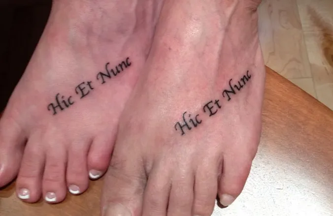 foot Hic Et Nunc Tattoo Design