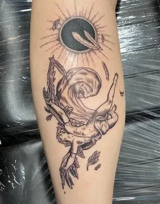 Icarus Tattoo Design 8 black grey Icarus Tattoo Design