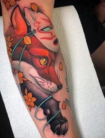 realistic Kitsune Tattoo Design Idea