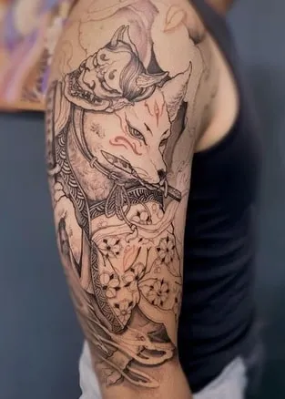 traditional Kitsune Tattoo Design Ideas