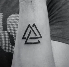 black valknut tattoo design
