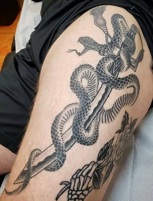 celtic knife with a snake tattoo celtic knife with a snake tattoo