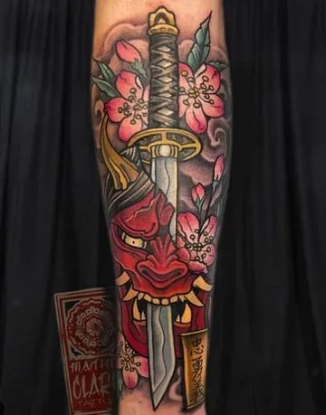 desgn a creative japanese katana tattoo