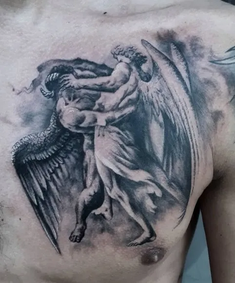 dual nature fallen angel tattoo