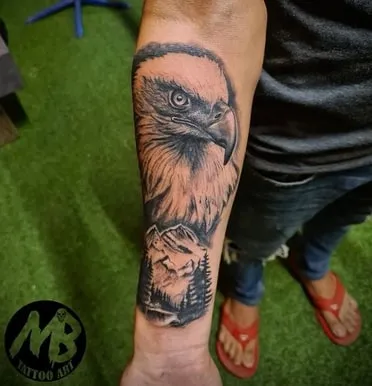 forearm eagle tattoo design