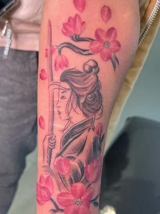 geisha katana tattoo design
