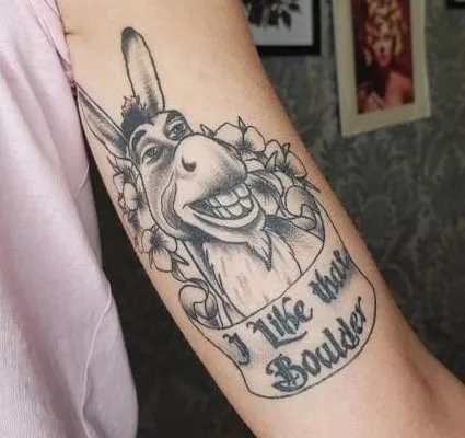 humorous donkey quote tattoo