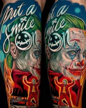 joaquin phoenix joker tattoo 2 watercoloor joaquin phoenix joker tattoo