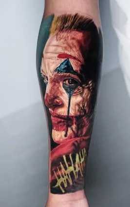 joaquin phoenix joker tattoo color joaquin phoenix joker tattoo