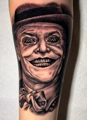 joker portrait tattoo 2 jack nicholson joker portrait tattoo