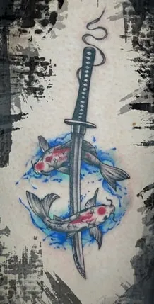 koi katana tattoo design
