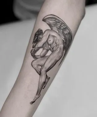 lamenting fallen angel tattoo