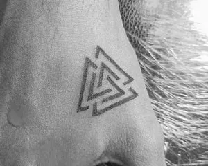 linework valknut tattoo design