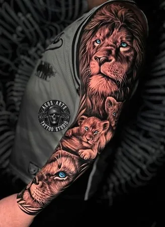 sleeve lion tattoo design