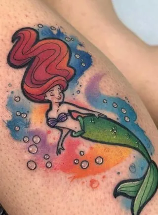 ariel mermaid tattoo design