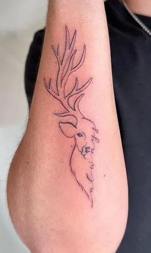 minimal deer tattoo for guys minimal deer tattoo for guys