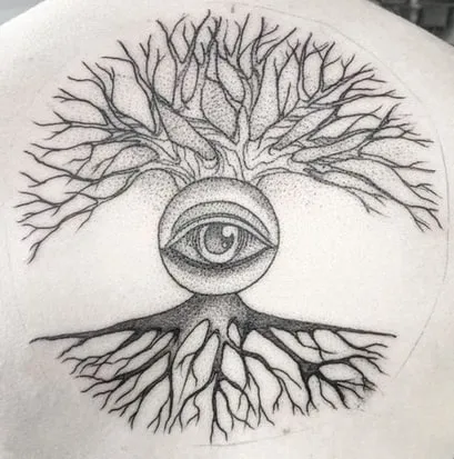 minimal yggdrasil tattoo