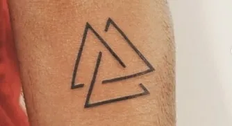 minimalist valknut tattoo design