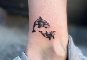 ankle orca tattoo design