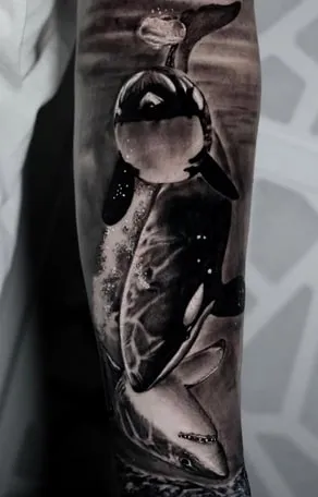 realistic orca tattoo design