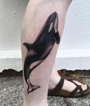 calf orca tattoo design
