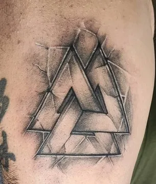 realistic valknut tattoo design