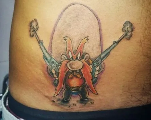 realistic yosemite sam tattoo