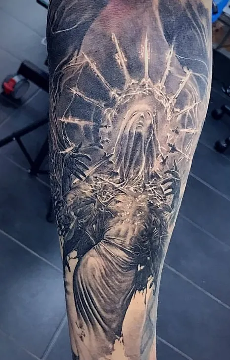 rising from ashes fallen angel tattoo 