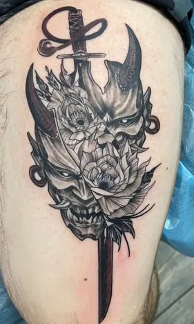 samurai katana tattoo design