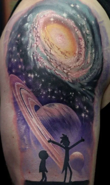 spiral galaxy tattoo rick and morty