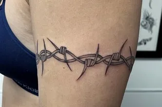 traditional barbed wire tattoo