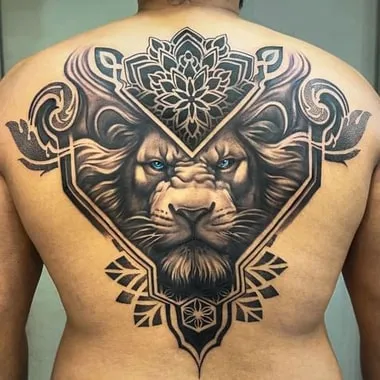 tribal lion tattoo