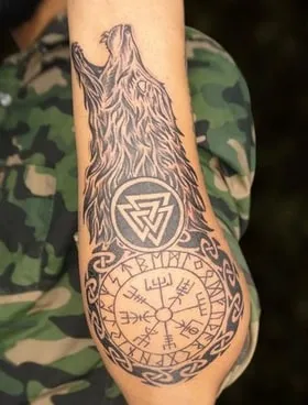 tribal valknut tattoo design