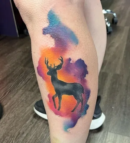 watercolor deer tattoo for guys watercolor deer tattoo for guys