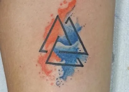 watercolor valknut tattoo design